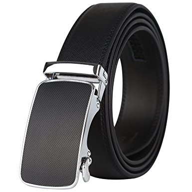 Dante Men's Leather Ratchet Dress Belt with Automatic Buckle