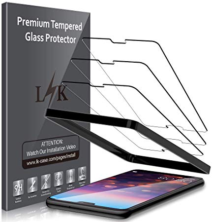 LK [3 PACK Screen Protector for Huawei P20 Pro,[Tempered Glass] [Max Coverage] Double Defence Technology [Alignment Frame Easy Installation] [3D Touch] with Lifetime Replacement Warranty