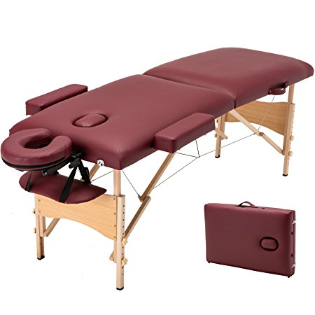 Uenjoy Folding Massage Table 84'' Professional Massage Bed With Carrying Bag Bronze