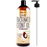 Molivera Organics Fractionated Coconut Oil 16 oz Premium Grade A 100 Pure MCT Coconut Oil for Hair Skin Massage and Aromatherapy Carrier Oils - Great for DIY - UV Resistant BPA Free Bottle