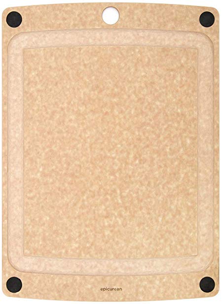 Epicurean All-In-One Cutting Board with Non-Slip Feet and Juice Groove, 17.5" by 13", Natural