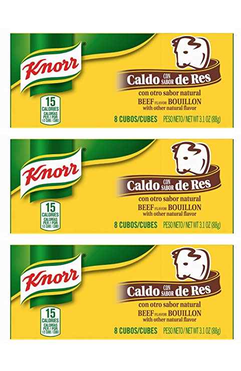 Knorr Beef Flavor Bouillon Cubes 8 Count Box - 3 Pack (Beef)