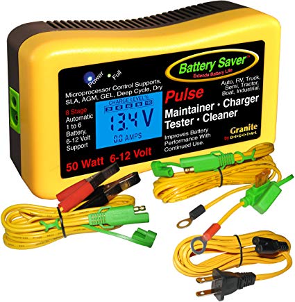 Battery Saver 2365-LCD Battery Charger, Maintainer, Pulse Cleaner and Tester-50 W (6V and 12 V)