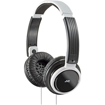 JVC HAS200W On-Ear Foldable Headphone, White/Black