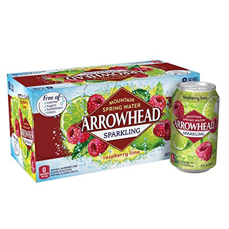 Arrowhead Sparkling Mountain Spring Water Can, Raspberry Lime, 12 Fluid Ounce (Pack of 8)