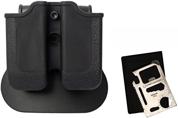 Ultimate Arms Gear IMI Defense Z2050 MP05 Double Magazine Pouch 360° Rotate Holster Sig Sauer P227/P250, Taurus .45 ACP 24/7 OSS, Black Multi Tool