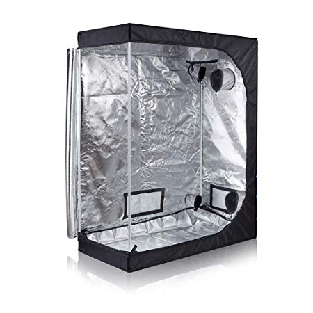 GreenHouser 60"x32"x80" High Reflective Grow Tent Indoor Grow Room for Planting Fruit Flower Veg with Removable Water-Proof Floor Tray
