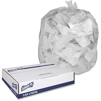 Genuine Joe 70010 Can Liners,7-10 Gal,6mic/.20mil, 24-Inch x23-Inch ,1000/CT,Translucent