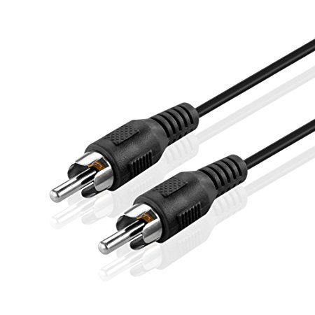 TNP Subwoofer S/PDIF Audio Digital Coaxial RCA Composite Video Cable (30 Feet) - Dual Shielded RCA to RCA Male Connectors Black for Home Theater, HDTV, Digital Video Recorder