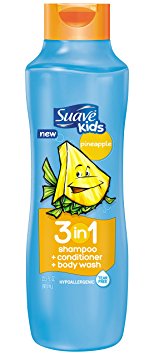 Suave Kids 3 In 1 Shampoo Conditioner and Body Wash, Pineapple, 22.5 Ounce