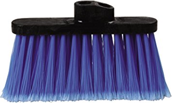 Carlisle 3685314 Duo-Sweep Light Industrial Broom Head, 4" Long Blue Synthetic Bristles, 13" W x 7" H Overall