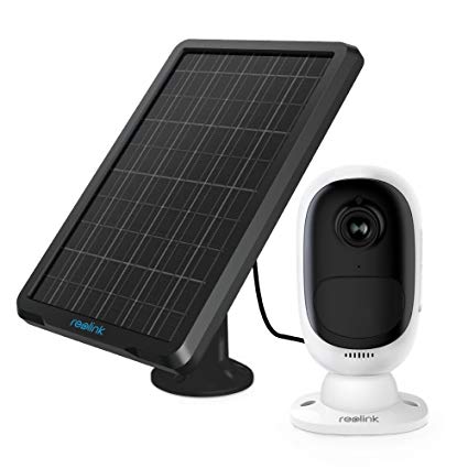 Reolink Argus 2 With Solar Panel Full HD 1080P Outdoor Security IP Camera Rechargeable Battery Color Starlight Sensor WiFi Camera w SD Socket Support 64GB SD Card (Solar Panel Included)