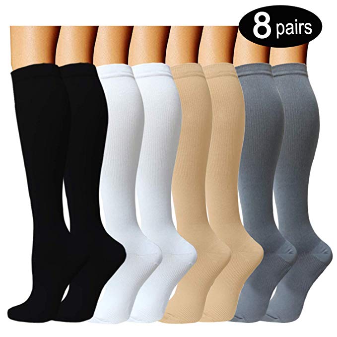 ACTINPUT Compression Socks Women & Men 15-20mmHg - Best For Medical,Nursing,Hiking,Travel & Flight Socks-Running & Fitness