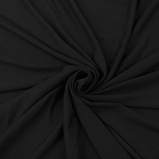 FabricLA Cotton Spandex Jersey Fabric 10 oz - Black - 1 Yard