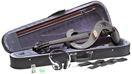 Stagg EVN 4/4-Size Silent Violin Set with Case - Metallic Black