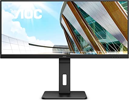 AOC U34P2 34-inch Professional Grade Ultra Wide Monitor, 21:9 WQHD 3440x1440, 105% AdobeRGB Wide Color Gamut, Excellent for Graphics Design, Height Adjustable Stand