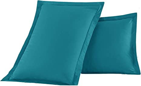 Luxury Ultra-Soft Premium Hotel Quality 2-Piece Pillow Shams Microfiber Double Brushed-100% Hypoallergenic-Wrinkle Resistant, King Size, Turquoise