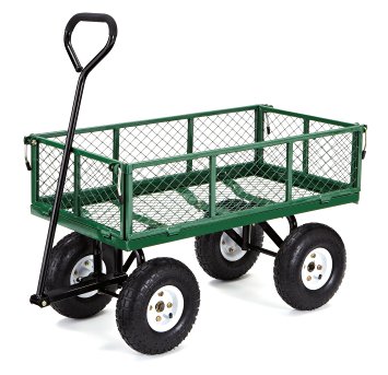 Gorilla Carts Steel Garden Cart with Removable Sides with a Capacity of 400 lb, Green