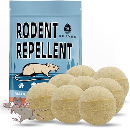 SUAVEC Rodent Repellent, Mice Repellents, Mouse Repellent, Rat Repellant for House, Peppermint Oil to Repel Mice and Rats, RV Rodents Repellent, Keep Mice Away for Indoor, Outdoor Rat Deterrent-8P