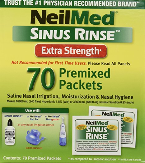 Neilmed Sinus Rinse Extra Strength Hypertonic 70 Packets