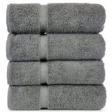 Luxury Hotel and Spa Towel 100 Genuine Turkish Cotton Bath Towel  - Set of 4 Gray