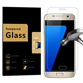 URNICE Samsung Galaxy S7 Screen Protector, 3D Full Coverage 9H Hardness Edge to Edge Tempered Glass Anti-Scratch, Anti-Fingerprint, Bubble Free (Clear)