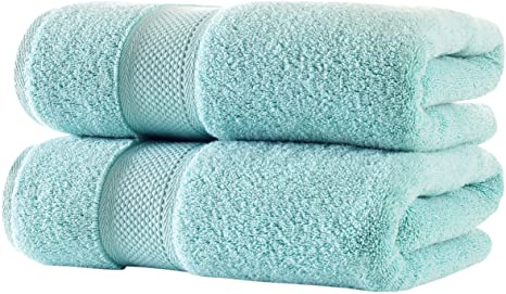 Bagno Milano Turkish Cotton Hotel Spa Towel Set, 100% Non-GMO Turkish Cotton | Ultra Soft Plush Absorbent Towels (Mint Green, 2 Pcs Bath Towel Set)