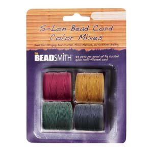 4 Spools Super-lon #18 Cord Ideal for Stringing Beading Crochet and Micro-macram Jewelry Compatible with Kumihimo Projects S-lon Dark Mix