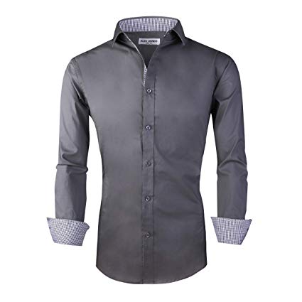 Alex Vando Mens Dress Shirts Regular Fit Long Sleeve Men Shirt