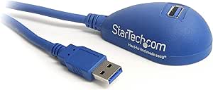 StarTech.com Cable de 1,5m de Extensión Alargador USB 3.0 (5Gbps) SuperSpeed - Base Dock - Macho a Hembra USB A - Extensor de Sobremesa - Azul