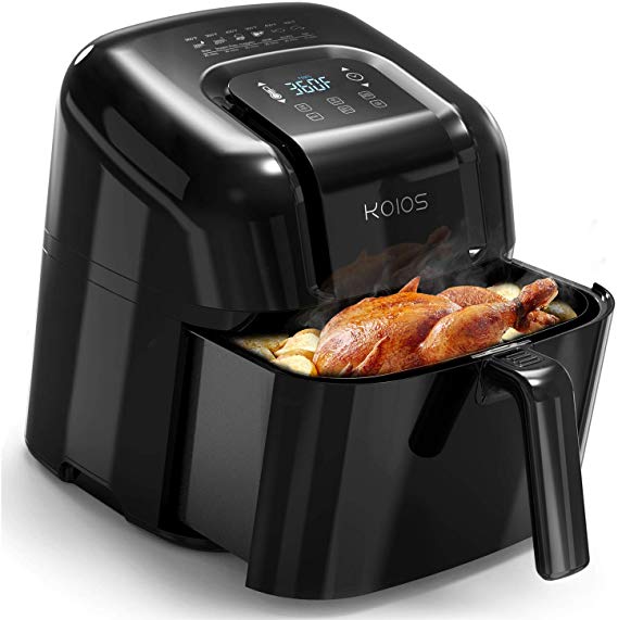 KOIOS 6.8QT Multifunctional Air Fryer Oven XXL, Customized 4 Functions, 24 Presets in total, 1800W, One-Touch Air Fry, Roast, Reheat, Dehydrate, 160 Recipes, 105°F–400°F, Nonstick Basket, Ergonomic Digital Display, Oil-Free Cooker, ETL Certified