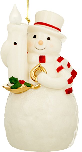 Lenox Blow Out The Lights Sensor Snowman Hanging Ornament