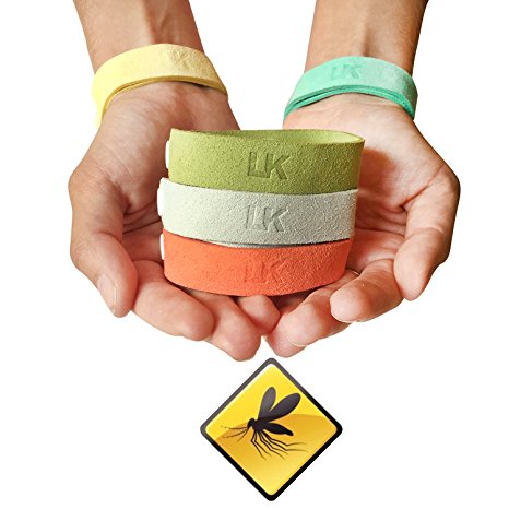 Best All Natural Mosquito Repellent Bracelet. Microfiber Travel Insect with DEET FREE Citronella Oil For Camping Hiking Outdoor Activities. 5 Pack Adjustable Strap For Kids & Adults by LauKati