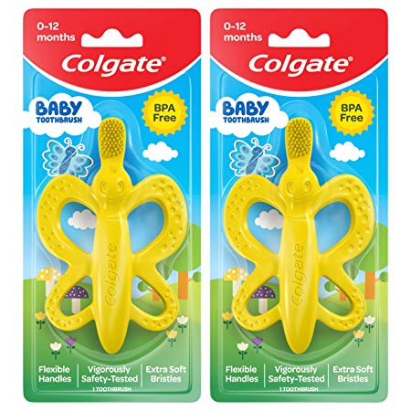 Colgate Baby Toothbrush and Teether, Bpa Free, 2 Count