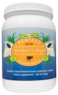 Perfect Hydrolyzed Collagen Peptides Powder - Made From 100 Brazilian Pasture Raised Grass-Fed Cows Large 660 Gram Container of Collagen Hydrolysate Highest Bioavailability