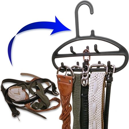 Royal Cloak Belt, Scarf & Jewelry Hanger, Hold All Your Accessories With This Rack! Love It Or Your Money Back! Best Space-Saving Plastic Organizer For Closet, Black