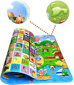 Graco Double Sided Water Proof Baby Play Mat, Play mats for Kids Large Size, Baby Carpet, Play mat Crawling Baby (Size - 6 Feet X 4 Feet) (Multicolor)