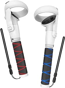 AMVR Handle Attachments Compatible with Oculus Quest 2 Controller Extensions, VR Gorilla Tag Long Arms Grips - Beat Saber Handle for Meta Quest 2, Enhance VR Game Experience