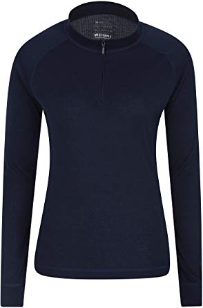 Mountain Warehouse Talus Womens Zip Neck Thermal Baselayer Top - Long Sleeves T-Shirt, Lightweight, Breathable Tee, Quick Dry Tee Shirt – Perfect for Cold Weather