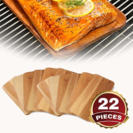TrueFire Gourmet 22 Piece Set Cedar Grilling Plank (2nds) - Planks for Salmon, Fish, Steak, Veggies