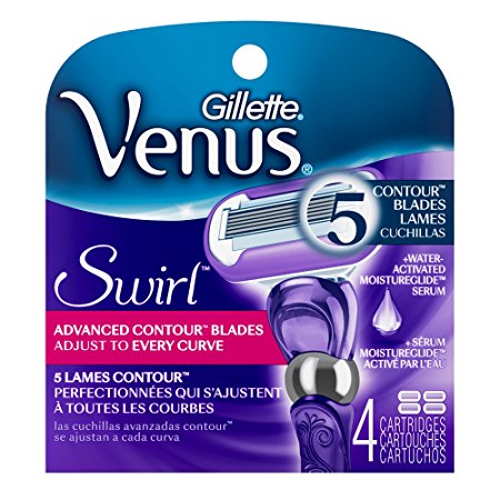 Gillette Venus Women's Razor Blade Refills, Swirl, 4 Count