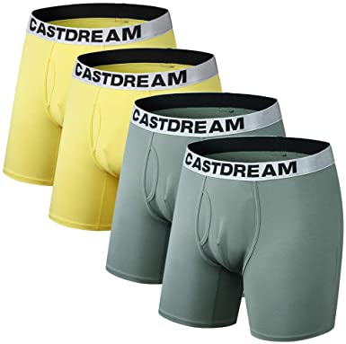 EGOOG Men's Underwear Bamboo Boxer Briefs for Men Pack Fly Front
