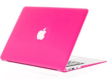 Kuzy - AIR 13-inch Neon Pink Rubberized Hard Case for MacBook Air 13.3" (A1466 & A1369) (NEWEST VERSION) Shell Cover - Neon PINK