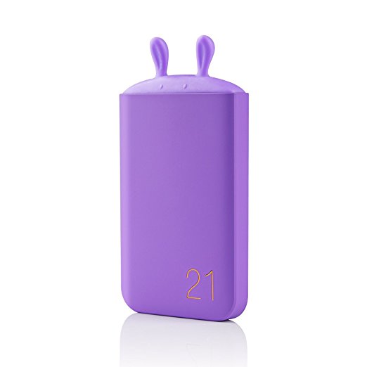 ROMOSS Lovely ELF 6000mAh Power Bank, Cute Rabbit Design Pocket-size Female Portable Charger with 2.1A Output for iPad, iPhone 7, Samsung Galaxy S6/7 and More - Purple