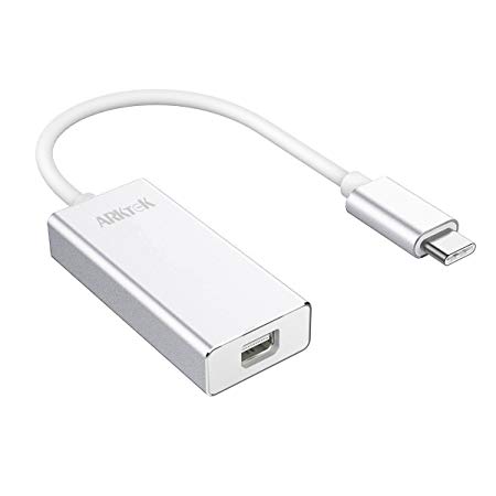 USB-C to Mini DP Adapter (female) with Mini DP to Mini DP Cable, ARKTEK USB Type C (Thunderbolt 3) to Mini DisplayPort with 5.5 Feet Mini DP Cable 4K Converter for New MacBook Pro 2016/2017 (Silver)