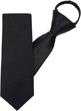 Mantieqingway Pre-tied Ties for Kids Boys 1/2 Pack 14 inch Adjustable Zipper Neck Tie for Wedding Graduation School Uniforms