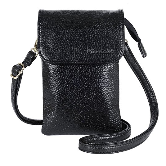 MINICAT Roomy Pockets Series Premium Soft PU Leather Crossbody Cell Phone Purse Wallet Bag
