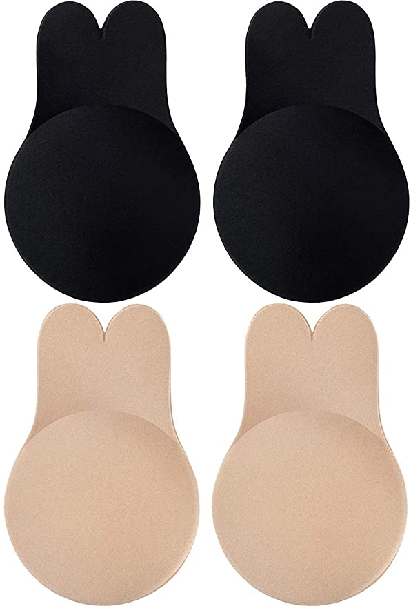AVERYN Adhesive Bra, Breast Lift Strapless Backless Bra Nippless Covers Push Up Self Invisible Sticky Bra for Women (2 Pairs)