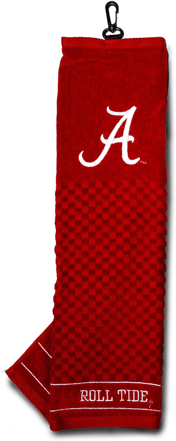 Team Golf NCAA Embroidered Golf Towel, Checkered Scrubber Design, Embroidered Logo