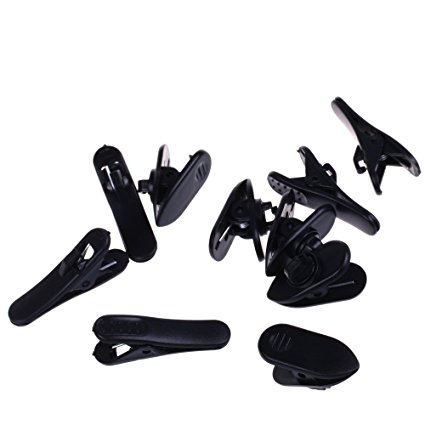 BCP Black Color 5pcs Cord Clip Holder 5pcs Rotate Mount Headphone Headset Cable Cord Clip Holder-- Clips onto Your Clothing to Keep Earphone/Microphone Cord in Place